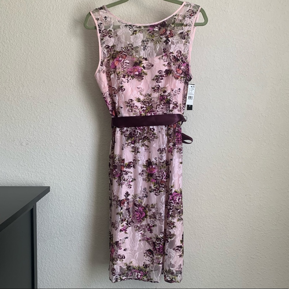 Adrianna Papell -Sleeveless printed lace party dress - NWT